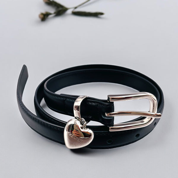 Heart Decor Thin Leather Belt