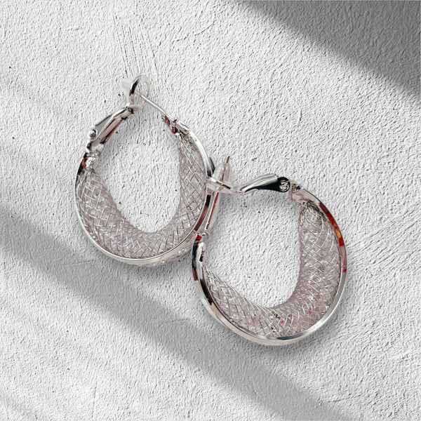 Rhinestones with Nest Hoop Earrings