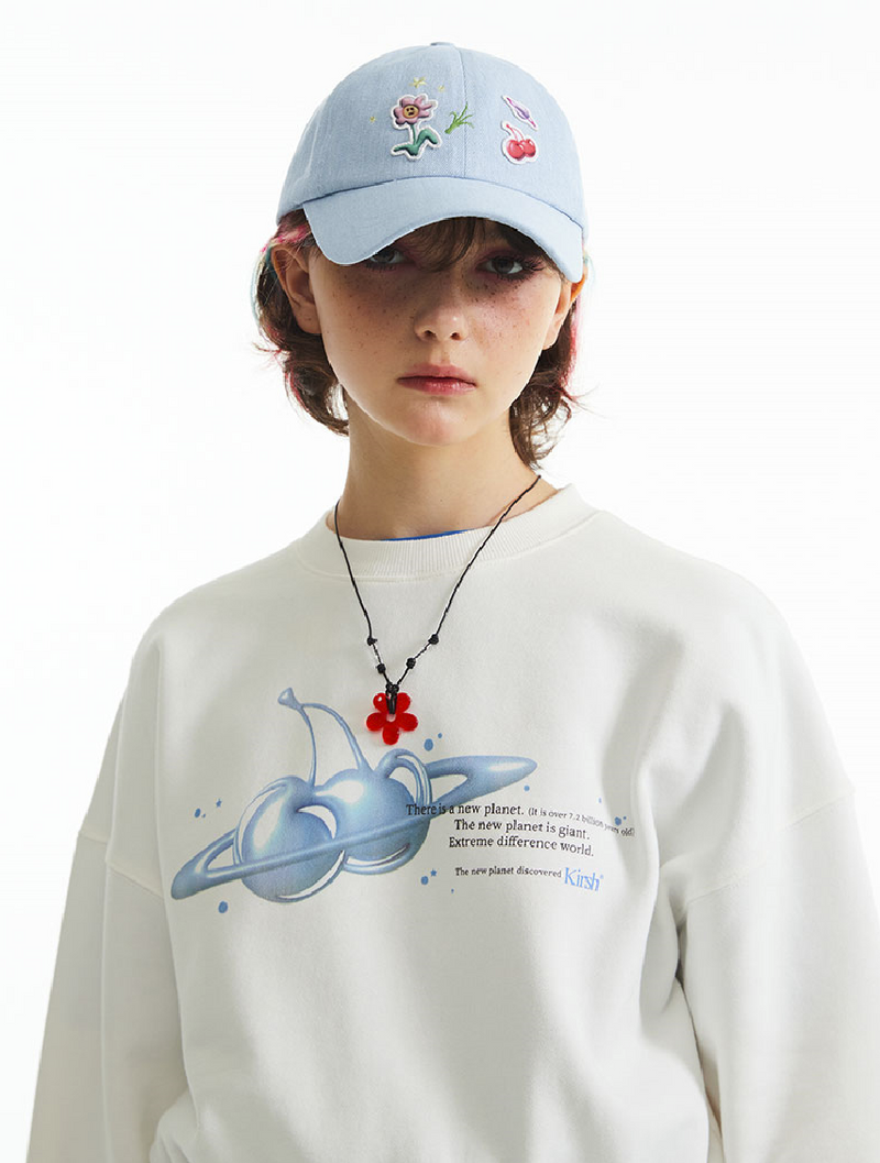 Cherry Wappen Graphic Denim Cap