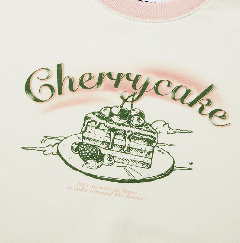 Cherry Cake Graphic Rib Point Sweatshirt