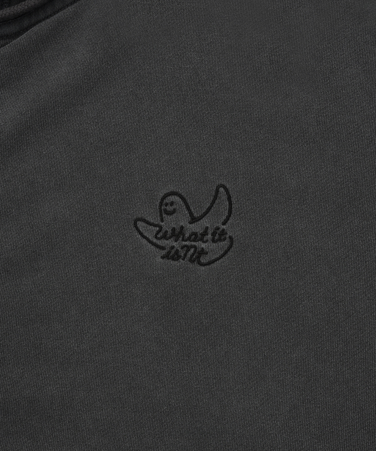 New Angel Embroidered Pigment Overfit Zip-up Hoodie