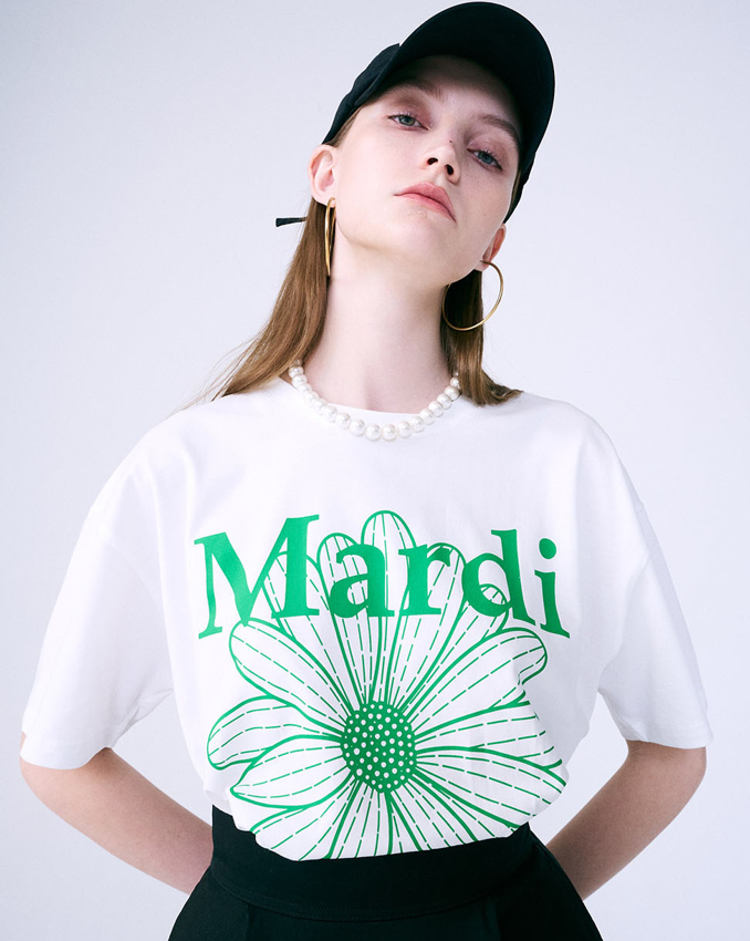 Tshirt Flowermardi White Green