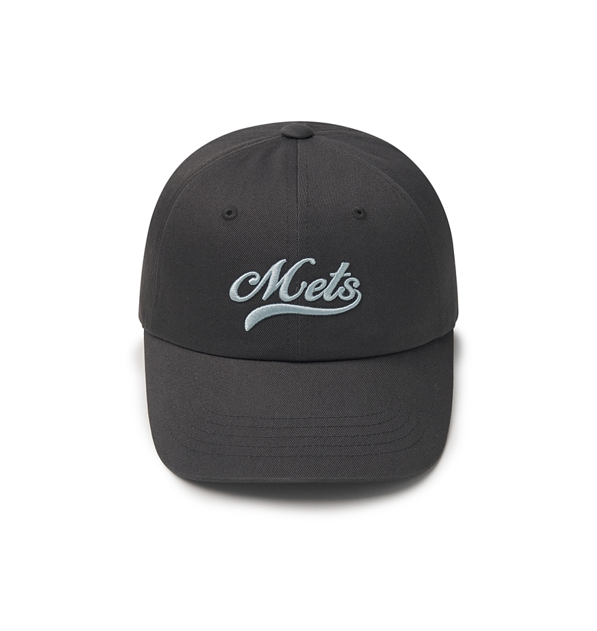 Cursive Lettering Unstructured Ball Cap New York Mets Grey