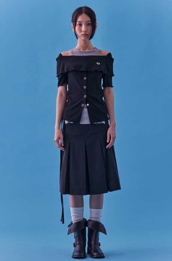 Heidi Knitted Off-Shoulder Black