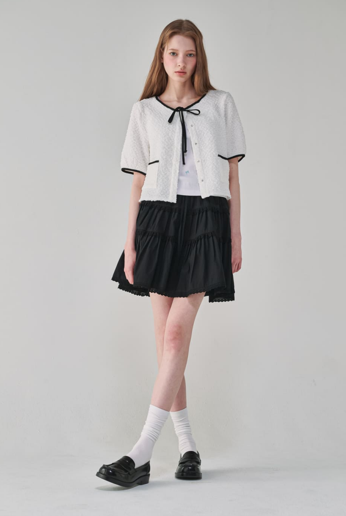 Line Puffy Short Blouse