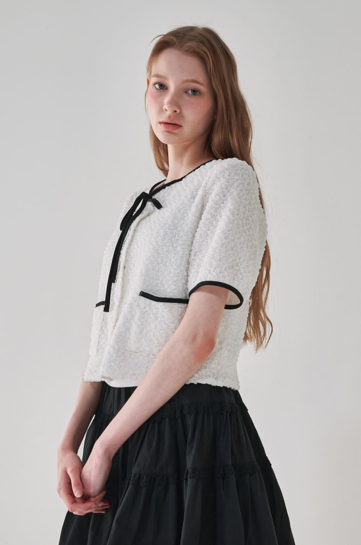 Line Puffy Short Blouse