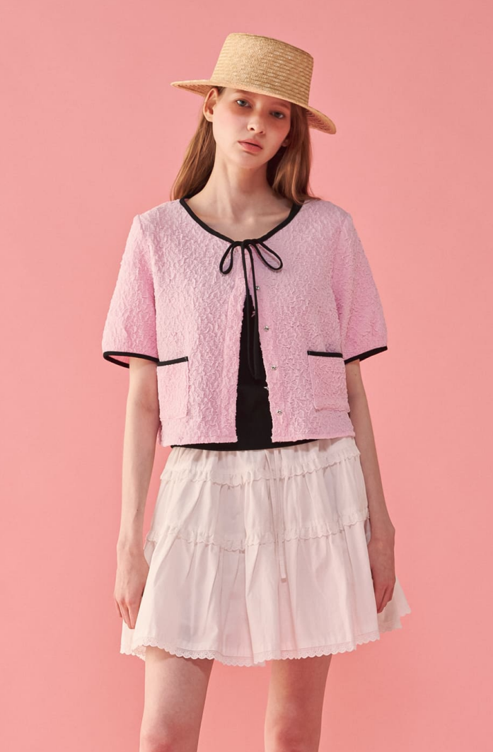 Line Puffy Short Blouse