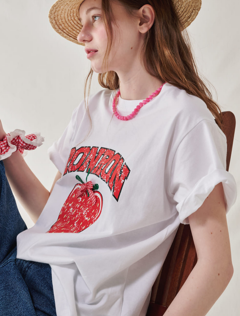 Strawberry Ribbon Basic Fit T-shirt