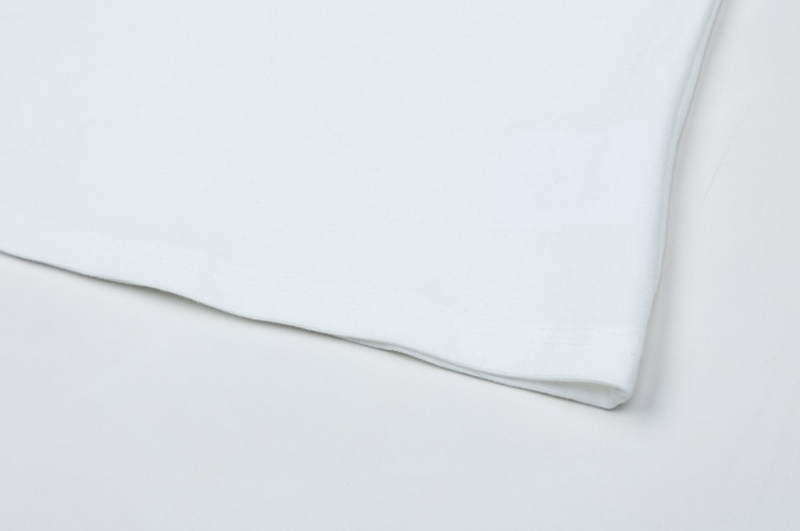 Ribbon Letter Slim T-shirts White