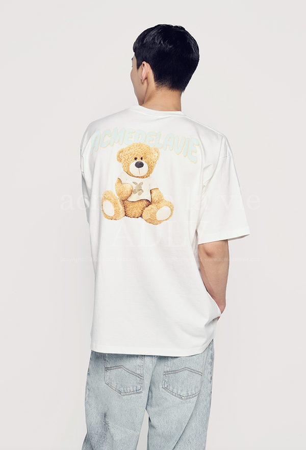 Rabbit T-shirt Bear Short Sleeve T-shirt Cream