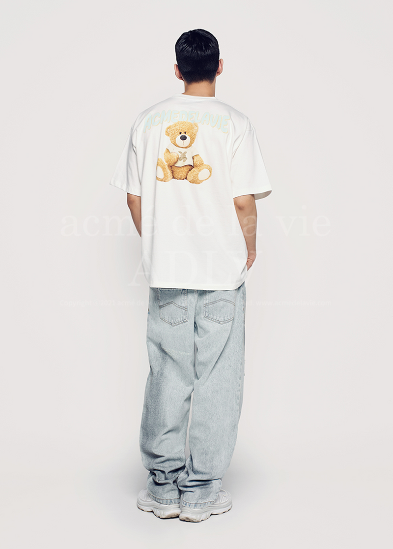 Rabbit T-shirt Bear Short Sleeve T-shirt Cream