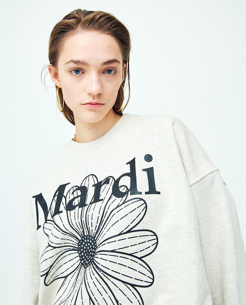 Sweatshirt Flowermardi Oatmeal Black