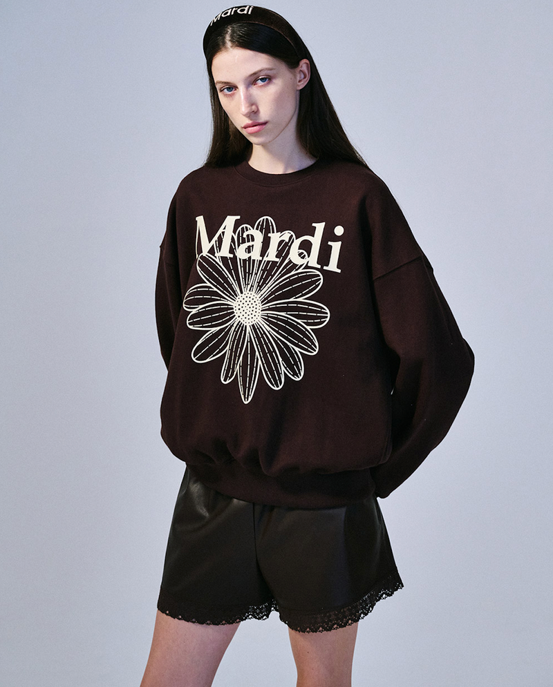 Sweatshirt Flowermardi Brown Cream