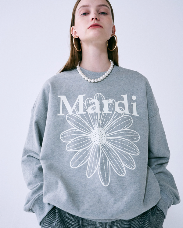 Sweatshirt Flowermardi Grey Ivory