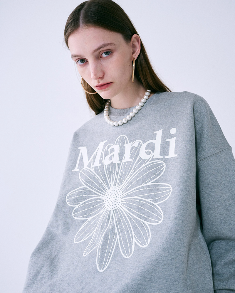 Sweatshirt Flowermardi Grey Ivory