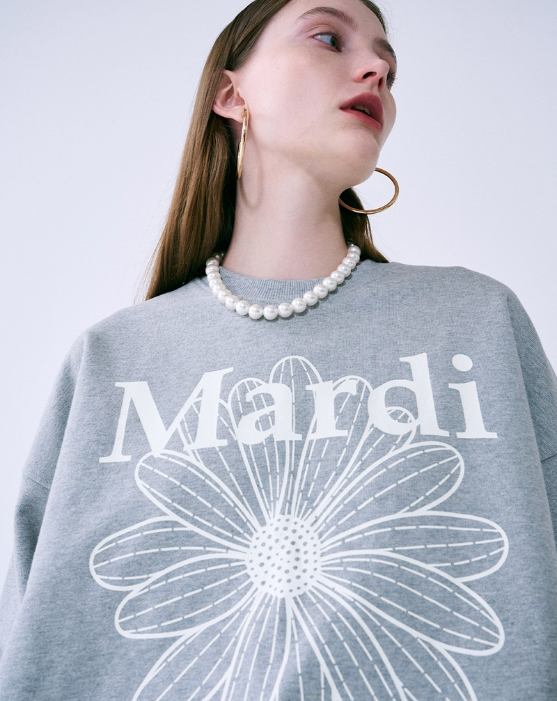 Sweatshirt Flowermardi Grey Ivory