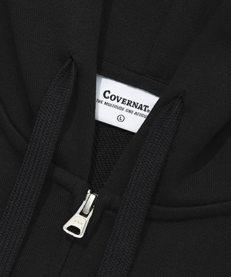 C Logo Hoodie Zip-Up Embroidered Wappen Black