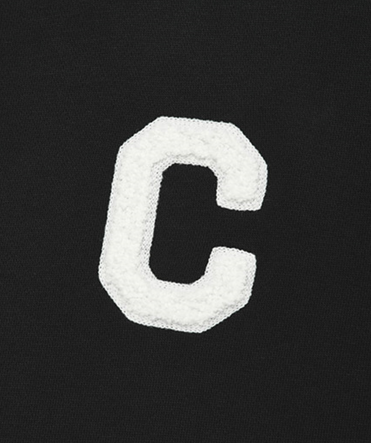 C Logo Hoodie Zip-Up Embroidered Wappen Black