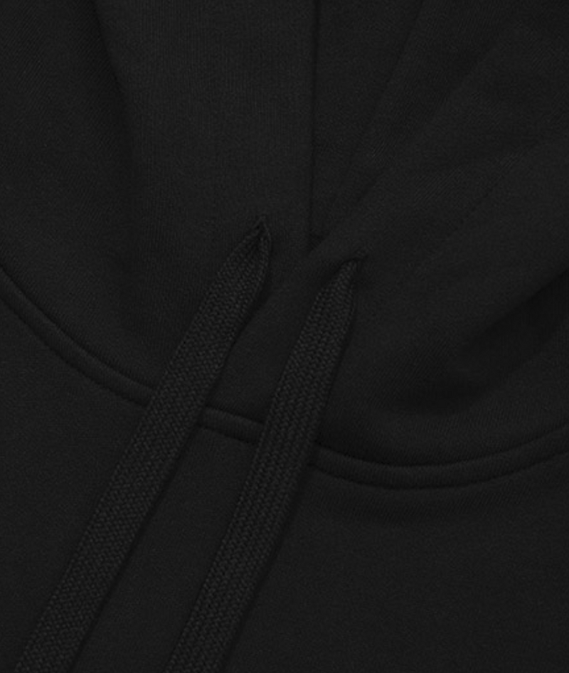 C Logo Fleeced Hoodie Boucle Logo Black