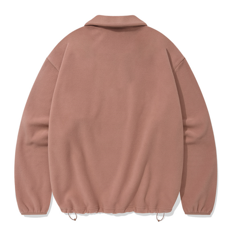 Arch Logo Fleece Half Zip-Up Sweatshirt Dusty Pink