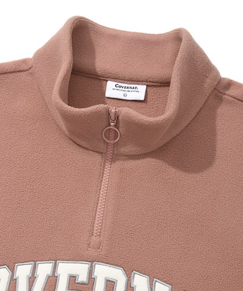 Arch Logo Fleece Half Zip-Up Sweatshirt Dusty Pink