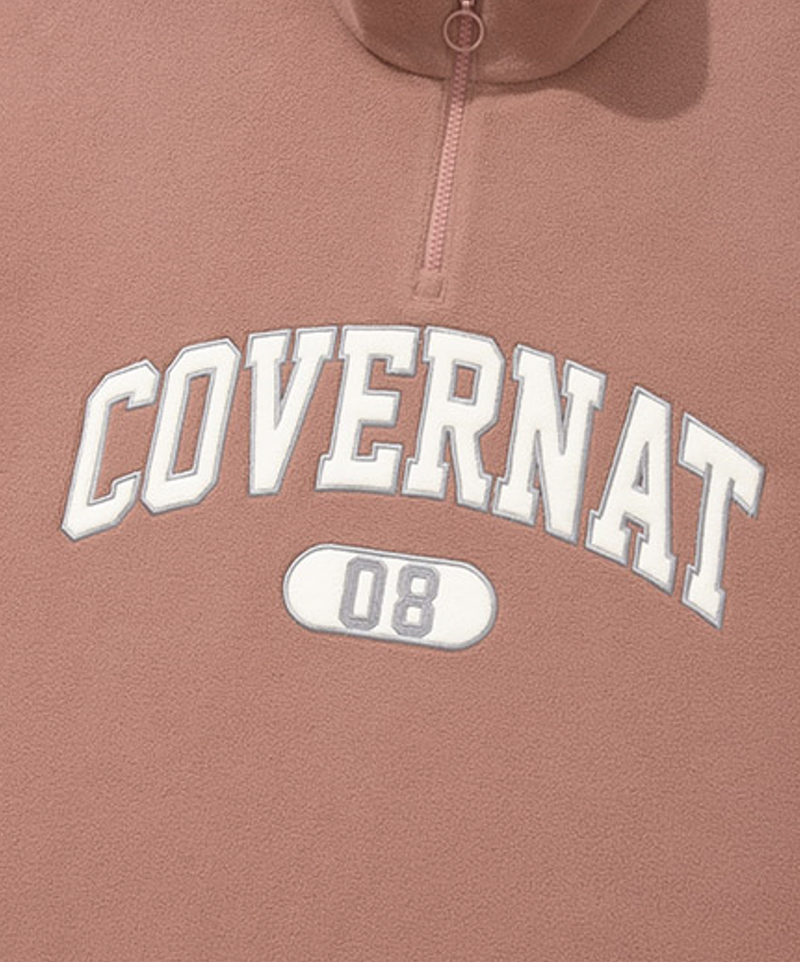 Arch Logo Fleece Half Zip-Up Sweatshirt Dusty Pink