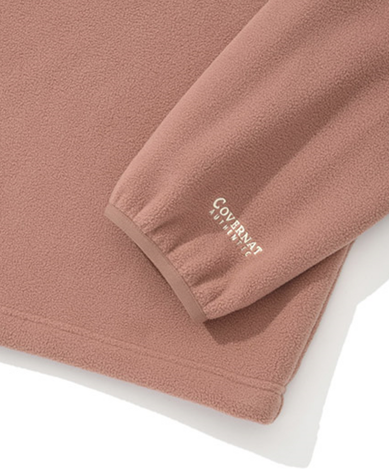 Arch Logo Fleece Half Zip-Up Sweatshirt Dusty Pink