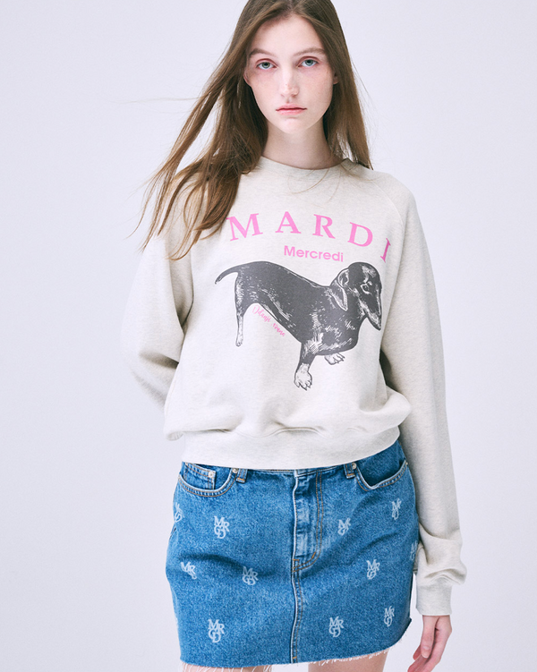 Sweatshirt Raglan Ddanji Oatmeal Pink