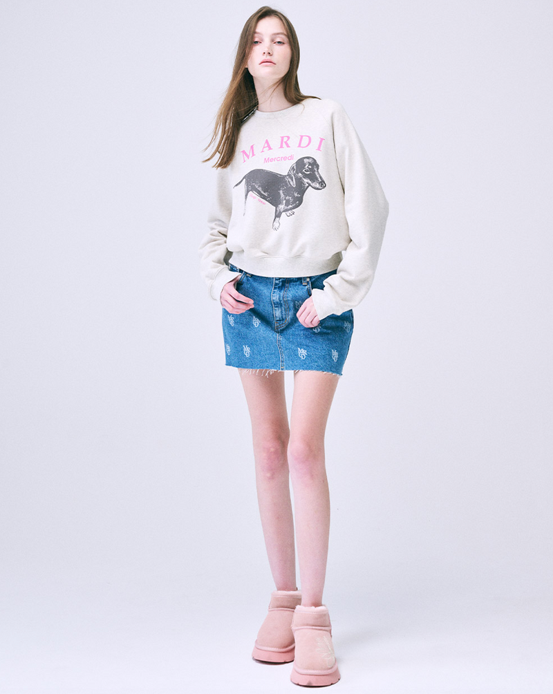 Sweatshirt Raglan Ddanji Oatmeal Pink