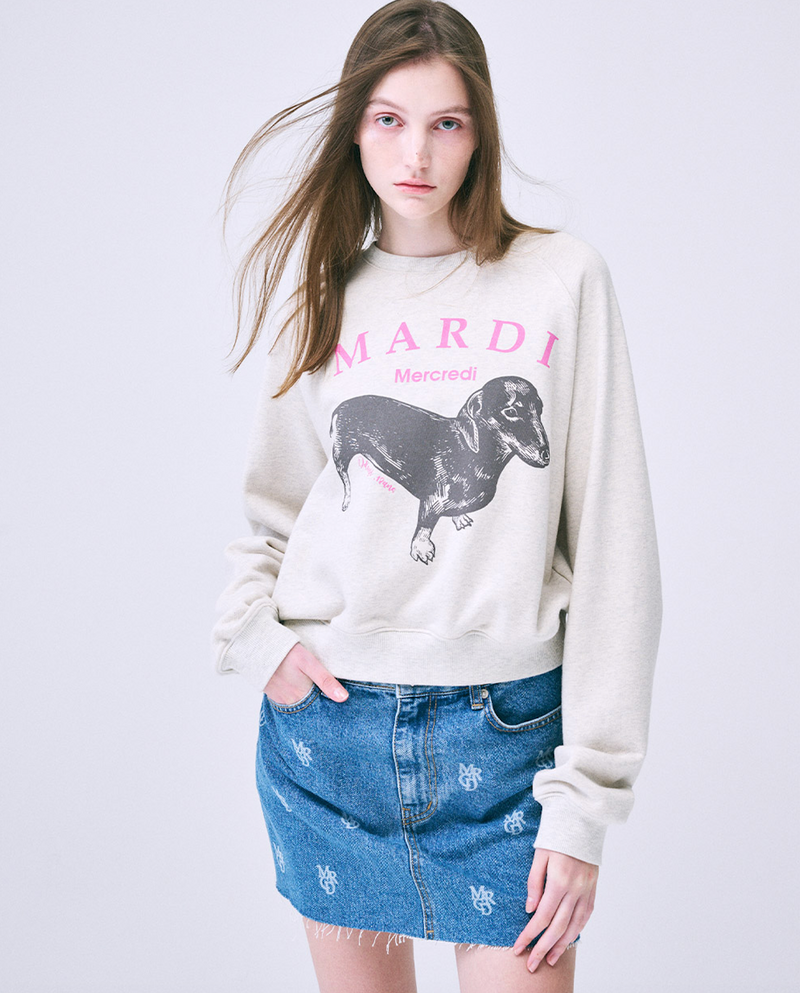 Sweatshirt Raglan Ddanji Oatmeal Pink