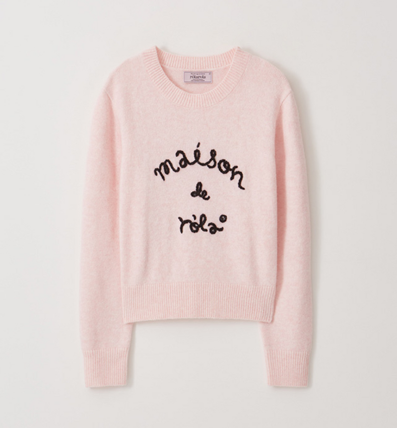 Maison De Rola Embroidery Knit Pink