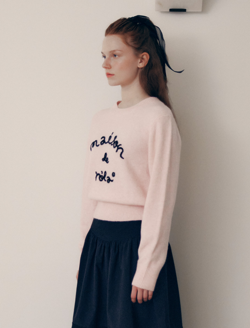 Maison De Rola Embroidery Knit Pink