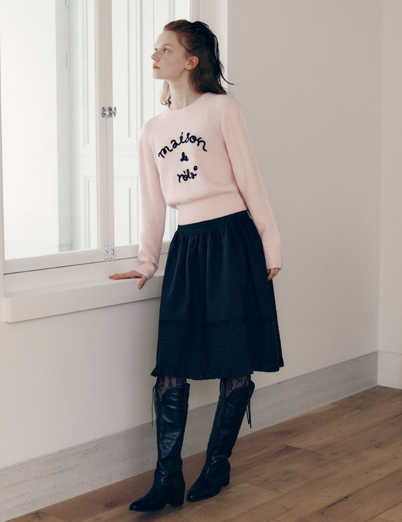 Maison De Rola Embroidery Knit Pink