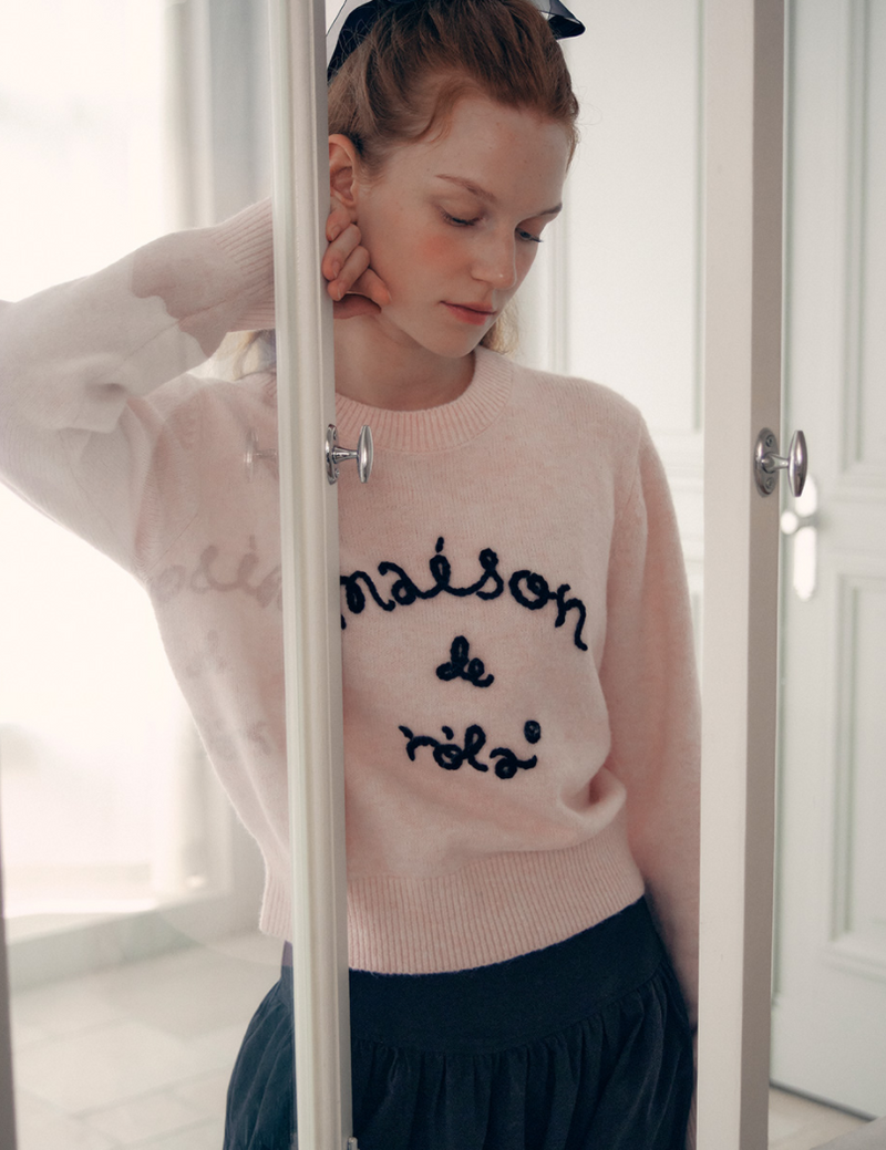 Maison De Rola Embroidery Knit Pink