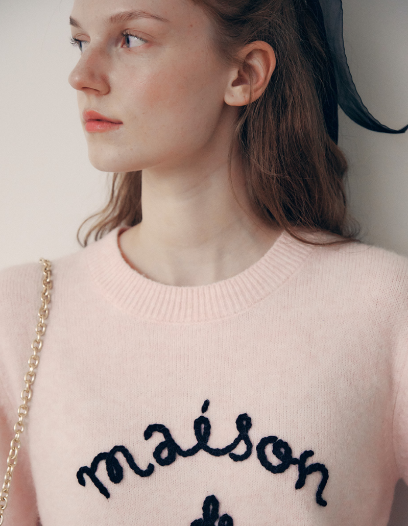 Maison De Rola Embroidery Knit Pink