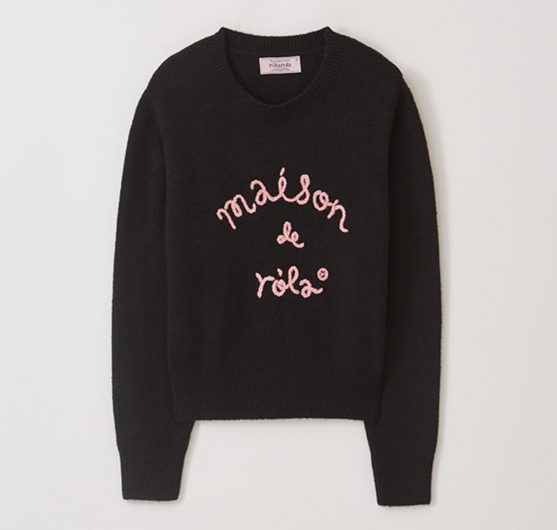 Maison De Rola Embroidery Knit Black