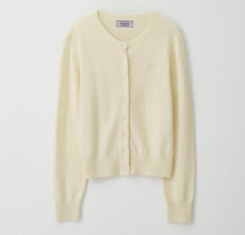 Cashmere Blended Basic Cardigan Lemon Yellow