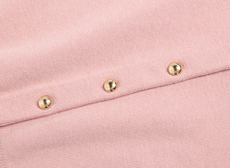 Round Volum Sleeve Cardigan Pink