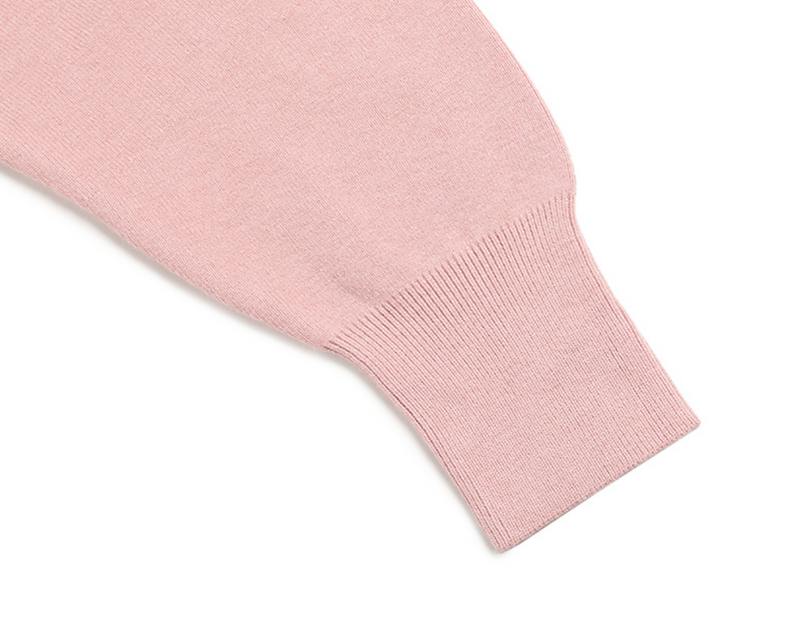 Round Volum Sleeve Cardigan Pink