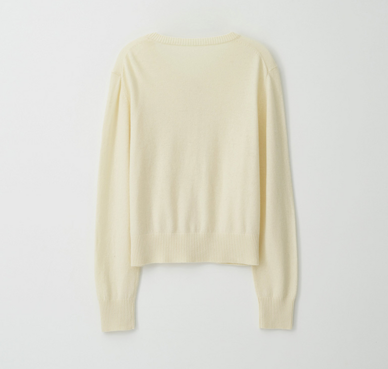 Cashmere Blended Basic Cardigan Lemon Yellow