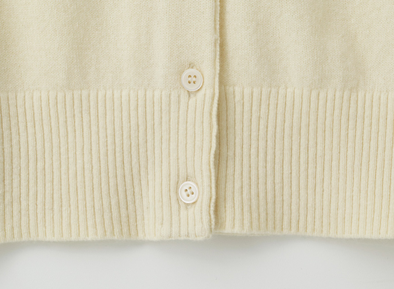 Cashmere Blended Basic Cardigan Lemon Yellow