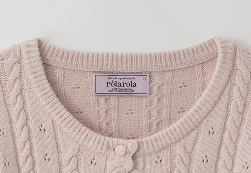 Skashi Cable Knit Cardigan Pink