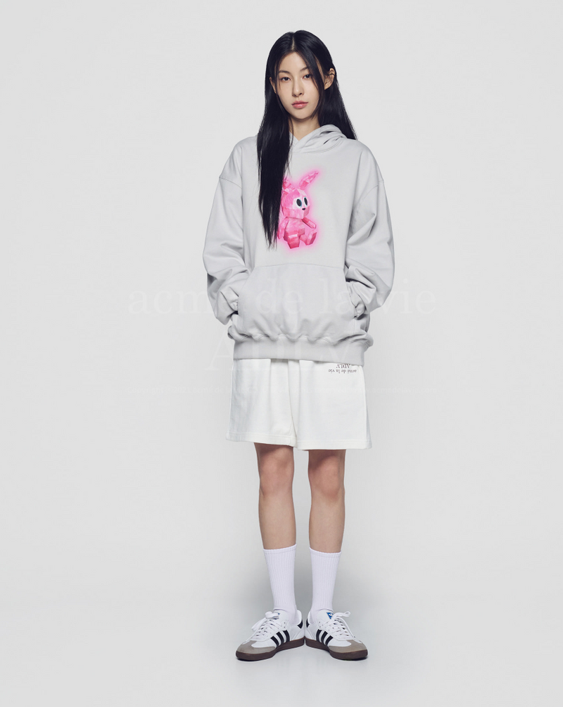 Retro Rabbit Hoodie Grey