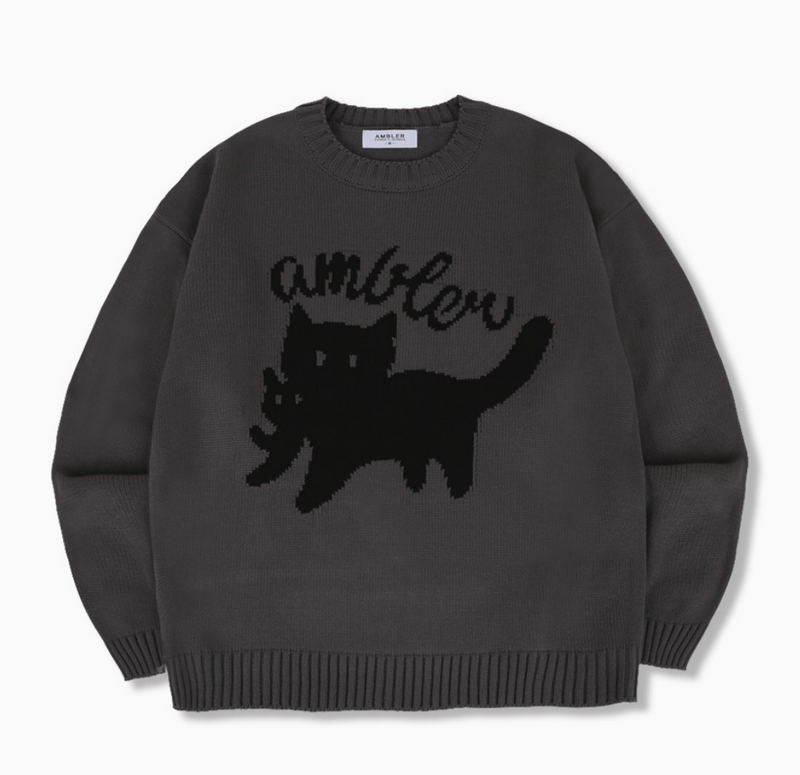 Cat Biting Cat Pull Over Knit Sweater