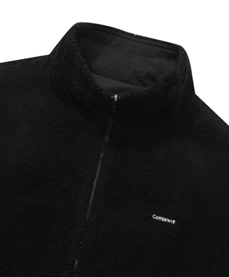 Stand Collar Reversible Sherpa Jacket