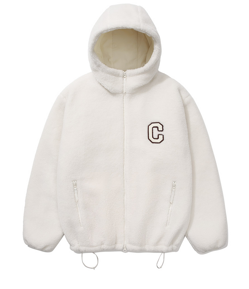 Arch Logo Hoodie Sherpa Jacket