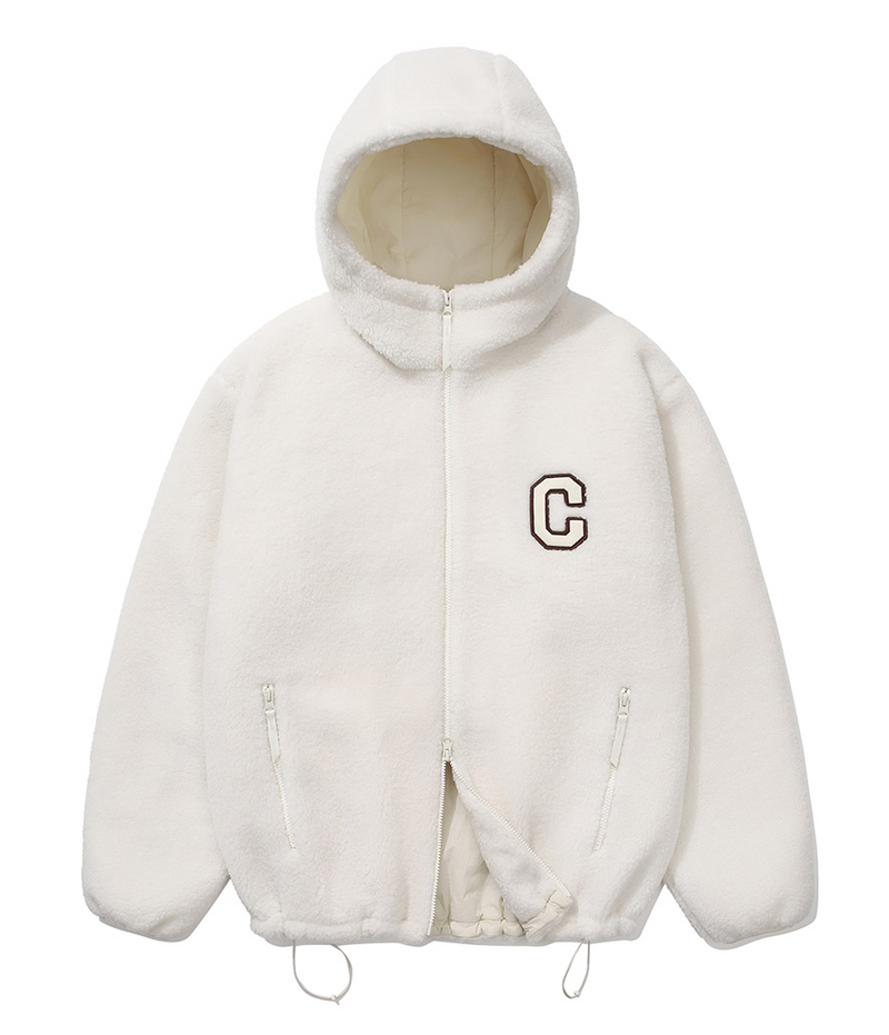 Arch Logo Hoodie Sherpa Jacket