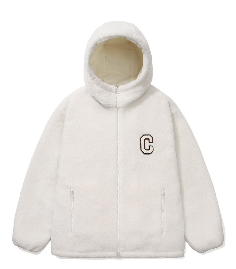 Arch Logo Hoodie Sherpa Jacket