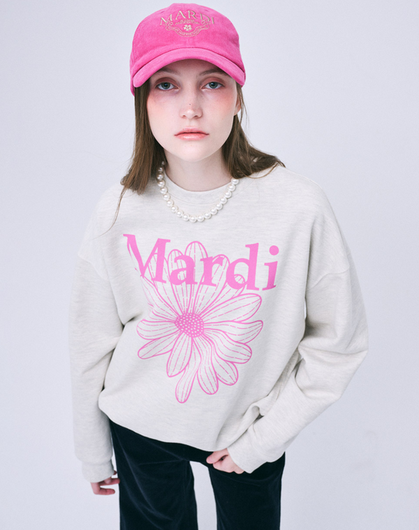 Sweatshirt Flowermardi Oatmeal Pink