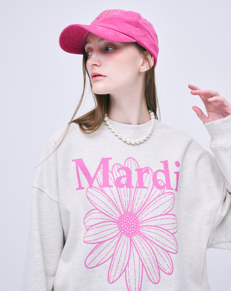 Sweatshirt Flowermardi Oatmeal Pink